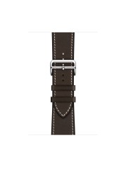 High Quality Genuine Leather Ebene Barenia Single Round Deployment Buckle Strap for iwatch Apple Watch7 6 Se 5 4 3 2 1