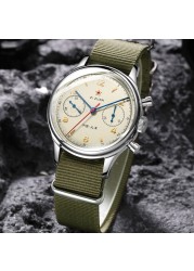 Pilot Watch Classic Men's Sapphire Glass 1963 Chronograph Mechanical Wristwatch Seagull Movement ST1901 Men's Watches SEAKOSS 38 40