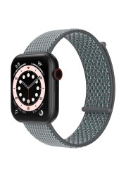 Correa de rivets weave para apple watch, panda de 44mm, 40mm, 38mm, 42mm y 44mm para adjustable velcro apple watch 6 5 4 3 se