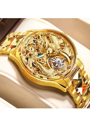 OUPINKE Luxury Brand Men's Mechanical Watches Automatic Automatic Movement Waterproof Sapphire Mirror Tourbillon Skeleton