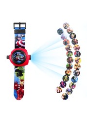 Spiderman Captain America Big Hero 6 Child 20 Modes 3D Projection Pattern Digital Watch Cartoons Boy Girl LED Electronic Watch