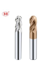 BB 4 End Milling Section 3 Teeth Solid Carbide CNC Finishing Machining R0.5-R10 Metal Cutting Tool