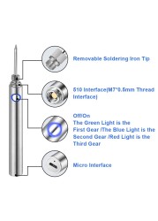 USB 5V 8W Wireless Soldering Iron Pen Set with Led Pointer Repair Soldering Iron Tool USB Rechargeable Electric Soldering Iron