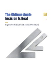 45 Degree Flat Edge Square Measuring Multi Angle Try Square Base Set Square Ruler Measuring Tool Difference Machining Square With Base