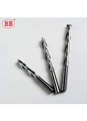 BB Engraving Cutter 2 Flutes Spiral Carbide Steel End Mill for Hard Plastic Acrylic PVC 6mm Router Bit