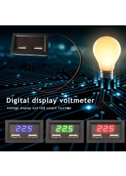 DC 5V2A Voltmeter Ammeter Blue Red Dual LED Display Amp Dual Digital Volt Meter Gauge 8-40V Voltmeter Voltage Meter