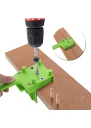 38pcs/set Wood Doweling Jig Punch Locator Drill Guide Handheld Woodworking Pocket Hole Jig Kit 6/8/10mm Drill Bit Hole Puncher