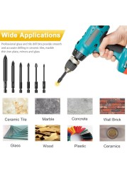 Glass Drill Bit Set Carbide Point With 4 Pieces Edges Glass Tile Cross Spear Head Drill Bits 4-6pcs/set 4-12mm