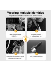 Handheld Multimeter With Backlight AC DC Voltage Meter Sensor Tester With Audio Broadcast Resistance Diode Tester