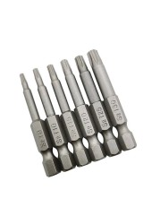 6pcs Set Star Bits Screwdriver Drill Bits Screw Driver Magnetic 1/4" Hex Shank Hand Tools Five-pointed Star Bore Hole 50mm