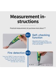 ANENG AC/DC 12-250V Non-contact LCD Digital Display Tester Screwdriver Power Outlet Voltage Detector Pen with Light