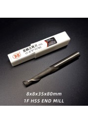 BB 1 Single Flute Milling Cutter HSS Single Flute Spiral Wood Aluminum Alloy Window Profile End Mills 5mm 6mm 8mm 10mm