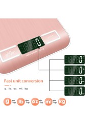 10/3Kg موازين المطبخ الفولاذ المقاوم للصدأ وزنها للأغذية حمية التوازن البريدي قياس LCD الدقة ميزان إلكتروني 40% Off