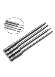 1/4pcs 100mm Hex Magnetic Screwdriver Bit Set Drill Bit Screwdriver Bit 1/4 Inch Hex Shank 1.5/2/2.5/3mm