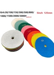 1pc diamond polishing pads kit 5 inch 125mm wet/dry for granite stone concrete marble polishing use grinding discs set