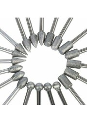 20pcs 120 grit plated diamond burr set rotary drill bit set grinding tool grinding diamond burr drill bits high quality