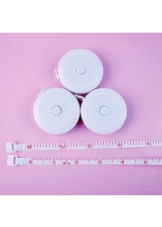 Soft Sewing Tailor Tape Measure Retractable Body Height Measuring Device White For Waist Circumference Sewing Tailor Roll Tape