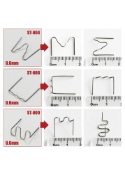 1500pcs Repai Bumper Assorted Hot Staples 0.6mm 0.8mm Standard Flat Wave Plastic Fender Repair Welding Wire Solder Clips