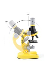 Children Biological Microscope Microscope Kit Lab LED 100X-400X-1200X School Home Science Educational Toy Gift for Kids Child