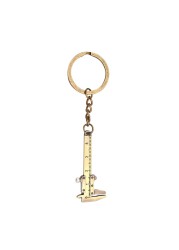 1pc Mini Portable Zinc Alloy Vernier Caliper Key Chain Simulation Measuring Tools Fashion Bag Decoration Keyring