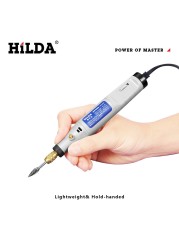 HILDA 18V Engraving Pen Mini Drill Rotary Tool with Grinding Accessories Set Multifunction Mini Engraving Pen for Dremel Tools