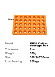 ER collet storage box, 60 slots, 35 and ER32, plastic finishing, special accessory for CNC machine tools, new