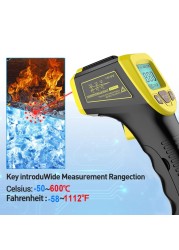 GM320S Non Contact Industrial Infrared Thermometer High Infrared Heat Gun -50~600℃/-58~1112℃ LCD Laser Pointer