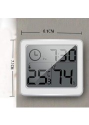 Digital Thermometer Hygrometer Clock Large LCD Screen Automatic Electronic Temperature Humidity Monitor Dry Humidity For Home