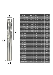 XCAN Up Down Cutter 3.175/4/5/6/8/10mm Shank CNC Router Bit for Woodworking 2 Flute Carbide End Mill Wood Mills Cutter