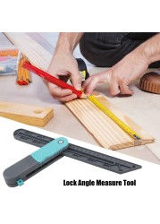 Lock Angle Measuring Tool ABS Wooden Marking Gauge Protractor Adjustable Angle Measuring Ruler for Carpentry Tools