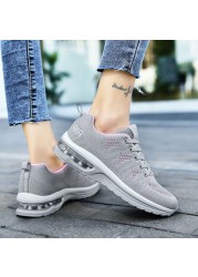 Women Running Shoes Fashion Casual Sneakers Mesh Lace Up Extra Thickening High Shoes Comfortable Breathable Zapatillas Mujer