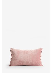 Soft Velour Pom Edge Cushion