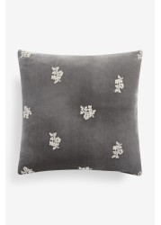 Embroidered Velvet Cushion