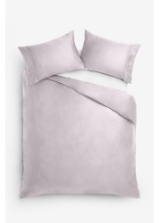 Collection Luxe 300 Thread Count 100% Cotton Sateen Duvet Cover And Pillowcase Set Satin Stitch