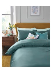 Cotton Rich Duvet Cover and Pillowcase Set Plain Percale