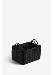 Plastic Wicker Storage Set of 2 Baskets