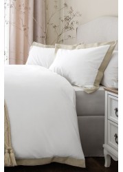 100% Cotton 200 Thread Count Percale Duvet Cover and Pillowcase Set Border