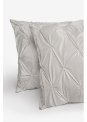 All Over Pleated Velvet Duvet Cover and Pillowcase Set