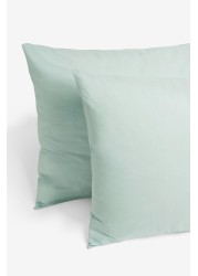 Cotton Rich Duvet Cover and Pillowcase Set Plain Percale