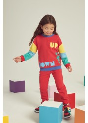 Little Bird Red Upside Down Sweatshirt And Joggers Set