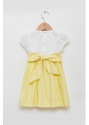 Trotters London Lemon Rose Hand Smocked Yellow Dress