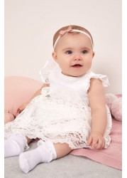 Lipsy Baby Lace Flower Girl Dress With Matching Knicker