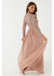 Maya Embellished Long Sleeve Maxi Dress Regular