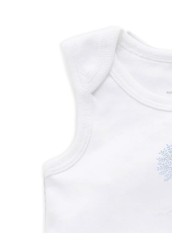 Purebaby Blue Organic Cotton Singlet Bodysuits 2 Pack