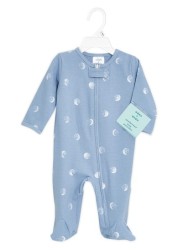 aden + anais Comfort Knit Blue Moon Footie Bodysuit