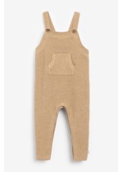 The Little Tailor Caramel Knitted Baby Dungarees