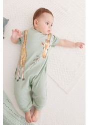 FatFace Baby Green Crew Giraffe Romper