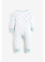 The Little Tailor Blue Zip Front Onsie Sleepsuit