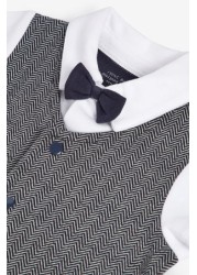 Smart Bow Tie and Waistcoat Rompersuit (0mths-2yrs)