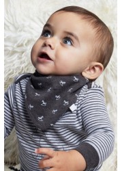 The Little Tailor Grey Rocking Horse Jersey Bibs Two Pack